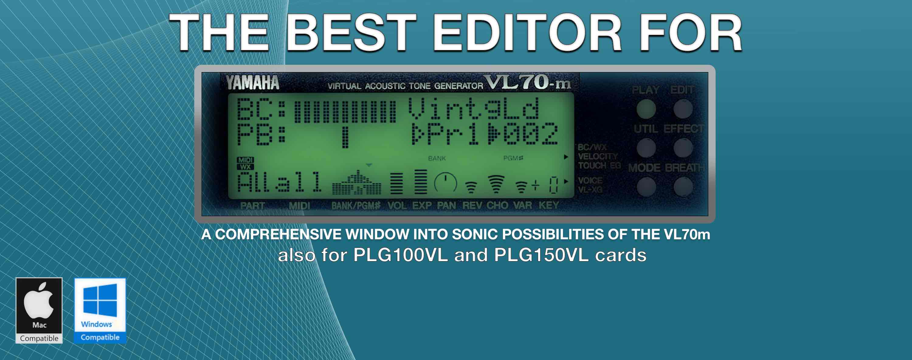 Advanced Yamaha VL70m sound module editor